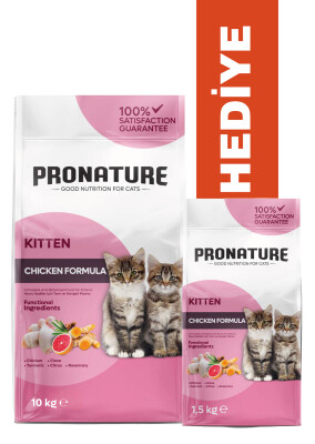 Yavru Kuru Kedi Maması - Tavuk Etli ve Pirinçli - 10 KG + KÜÇÜK PAKET 1,5 KG
