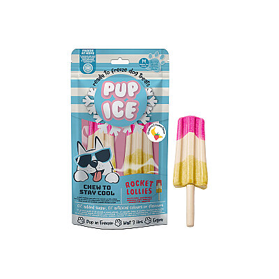 Pup Ice Dondurulabilir Köpek Ödülü - Çilek&Muz, 2 Adet/90g