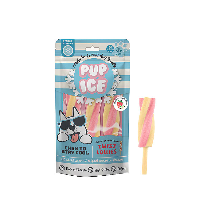 Pup Ice Twist Dondurulabilir Köpek Ödülü - Çilek&Vanilya, 3 Adet/102g - 1