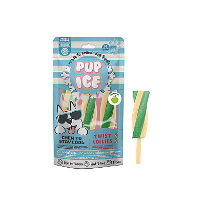 Pup Ice Twist Dondurulabilir Köpek Ödülü - Elma, 3 Adet/102g
