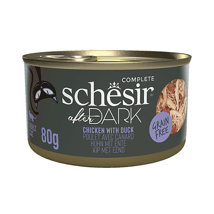 Schesir After Dark Tavuk ile Ördek Et Suyunda Yetişkin Kedi Konservesi 80g - 1