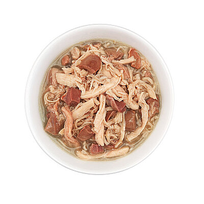Schesir After Dark Tavuk ile Ördek Et Suyunda Yetişkin Kedi Konservesi 80g (1)