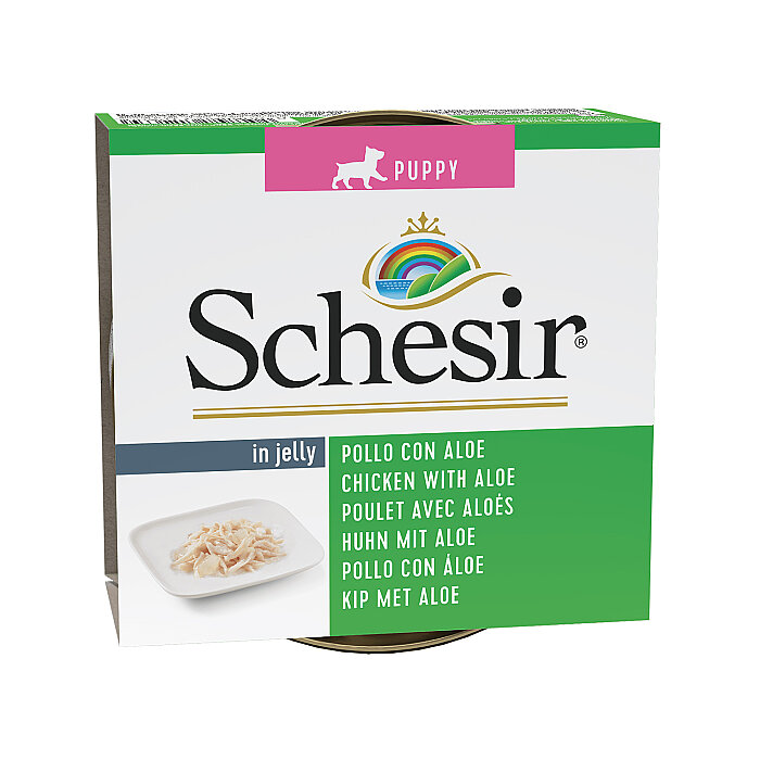 Schesir Jelly Tavuk Fileto ve Aloe Vera Jöle İçinde Yavru Köpek Konservesi 150g - 1