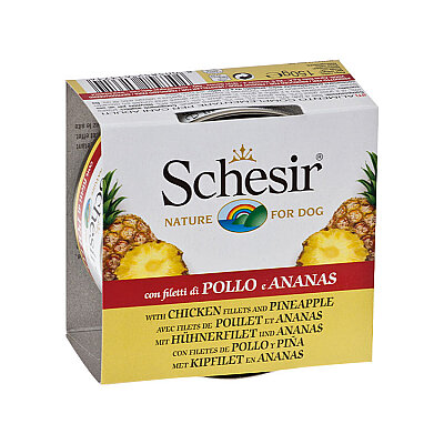 Schesir Jelly Tavuk ve Ananas Jöle İçinde Yetişkin Köpek Konservesi 150g