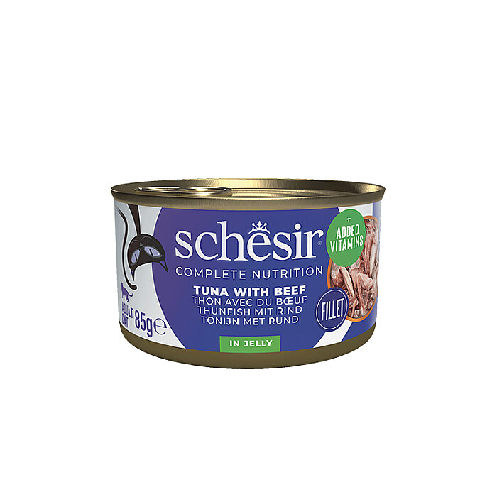 Schesir Jelly Ton Balığı ve Sığır Eti Jöle İçinde Yetişkin Kedi Konservesi 85g - 1