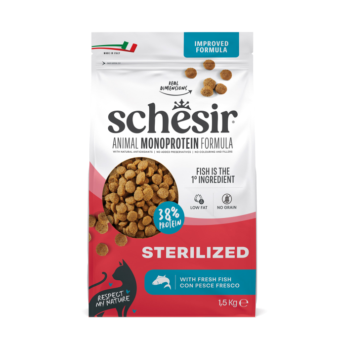 Schesir Monoprotein Balıklı Kısırlaştırılmış Yetişkin Kedi Maması 1,5 kg - 1