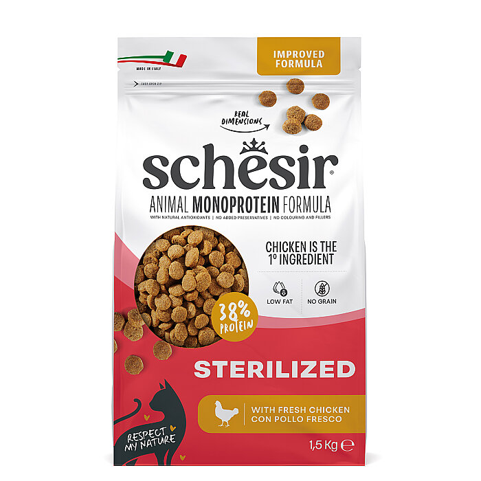 Schesir Monoprotein Tavuklu Kısırlaştırılmış Yetişkin Kedi Maması 1,5 kg - 1