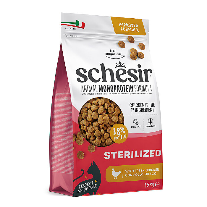Schesir Monoprotein Tavuklu Kısırlaştırılmış Yetişkin Kedi Maması 1,5 kg - 2