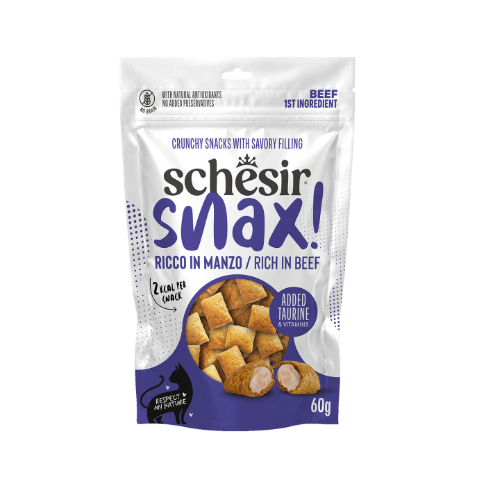 Schesir Snax Sığır Etli Dolgulu Kedi Ödül Maması 60 g - 1