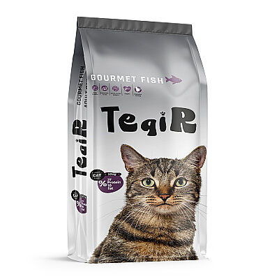 Teqir Yetişkin Kuru Kedi Maması Gurme Balıklı 10 Kg