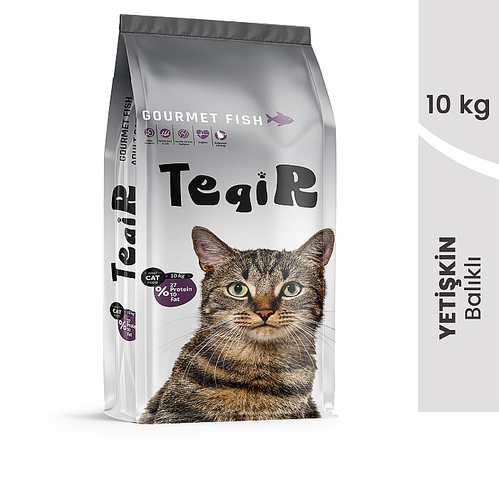 Teqir Yetişkin Kuru Kedi Maması Gurme Balıklı 10 Kg - 2