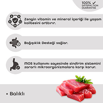 Teqir Yetişkin Kuru Kedi Maması Gurme Balıklı 10 Kg - 3