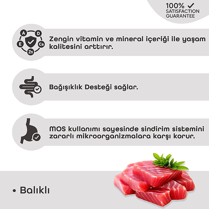 Teqir Yetişkin Kuru Kedi Maması Gurme Balıklı 10 Kg - 3