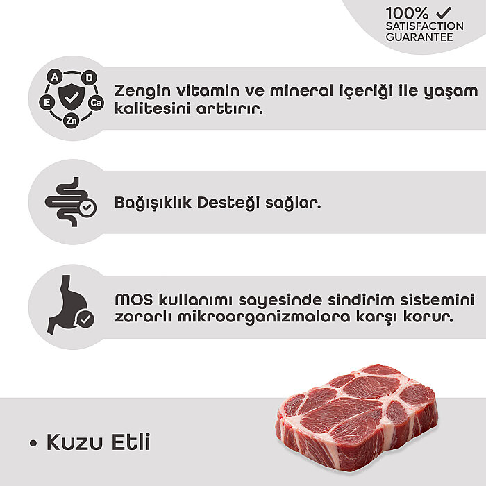 Teqir Yetişkin Kuru Kedi Maması Kuzulu 10 Kg - 3