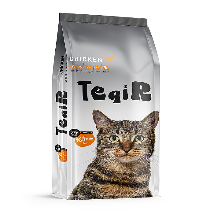 Teqir Yetişkin Kuru Kedi Maması Tavuklu 10 Kg - 1
