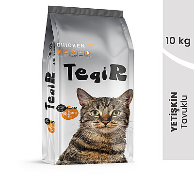 Teqir Yetişkin Kuru Kedi Maması Tavuklu 10 Kg (1)